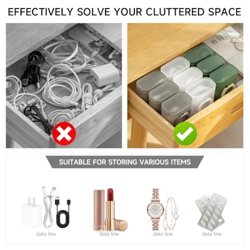 Verilux® 2PCS Cable Organizer, Charging Cable Storage Box Travel Organizer, Portable Charging Cable Travel Case with Lid for USB Cable, Earphone, Earbuds, Charger, Travel Accessories, 7.8x4.9x9.3cm Verilux® 2PCS Cable Organizer, Charging Cable Storage Box Travel Organizer, Portable Charging Cable Travel Case with Lid for USB Cable, Earphone, Earbuds, Charger, Travel Accessories, 7.8x4.9x9.3cm